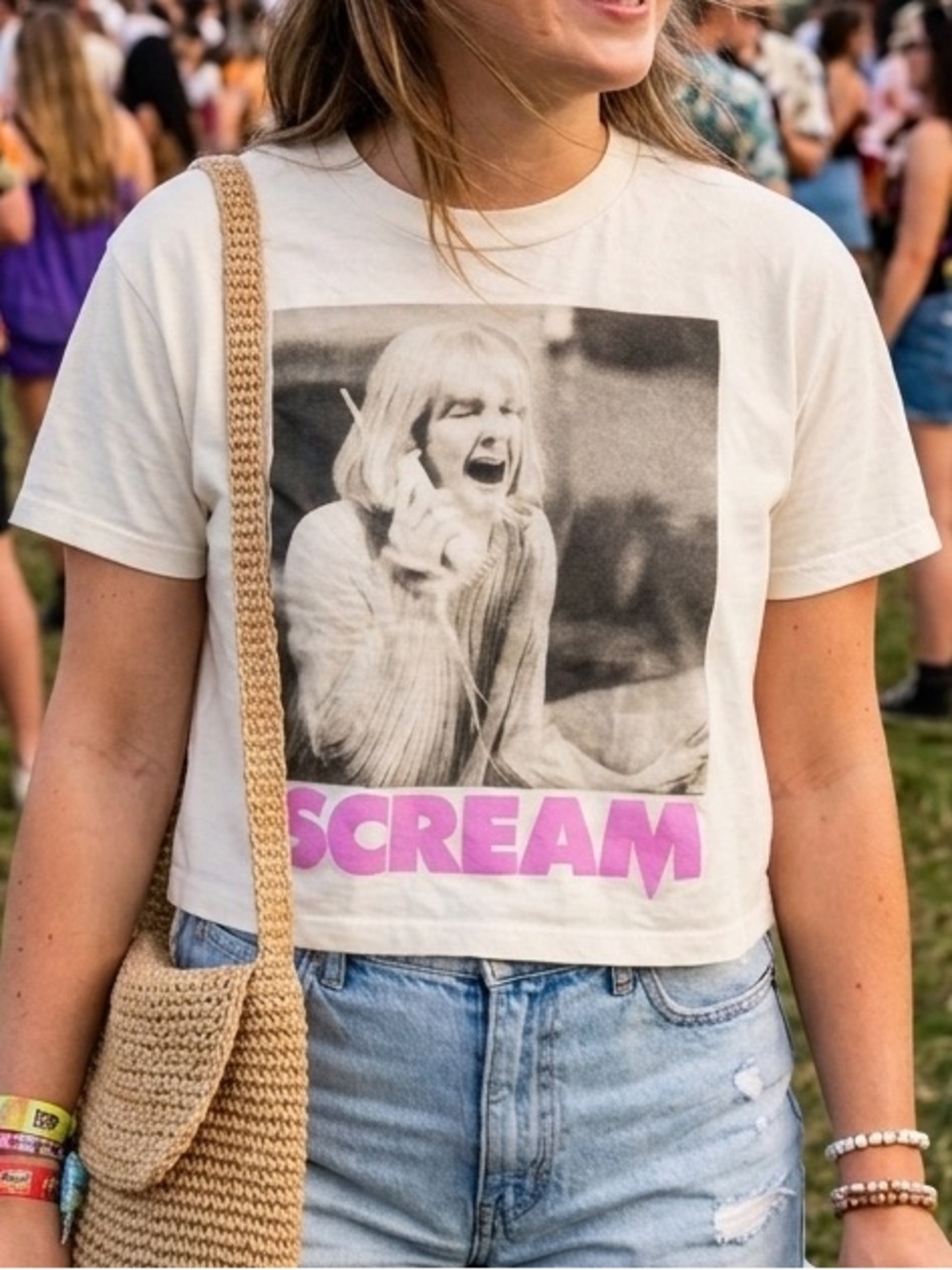 Goodie Two Sleeves Scream Movie Graphic Crop Tee M Horror Aesthetic Grunge